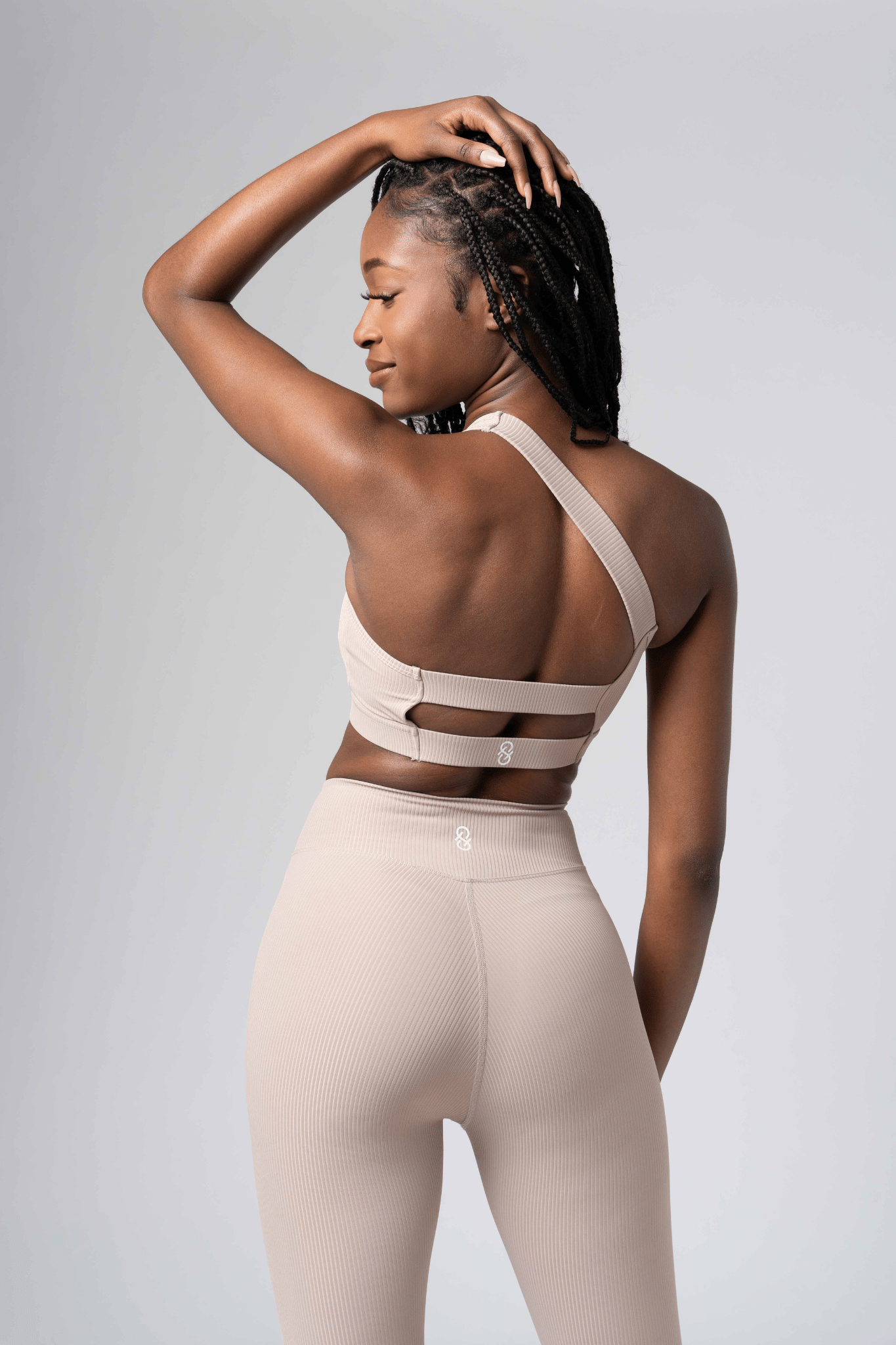 One Shoulder Sports Bra - Nude