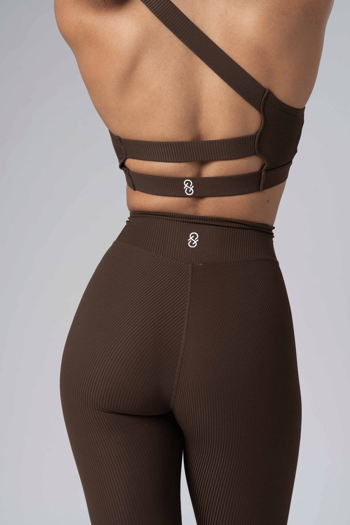 One Shoulder Sports Bra - Chocolate